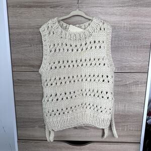 Mabo Clothier pointelle vest sweater with side ties 10/12